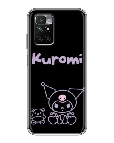 Чехол для Xiaomi Redmi 10 с картинкой «Kuromi — черный минимализм»