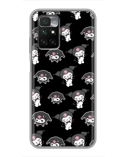 Чехол для Xiaomi Redmi 10 с картинкой «Черный паттерн Kuromi»