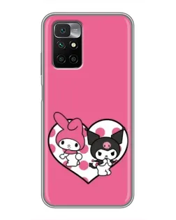 Чехол для Xiaomi Redmi 10 с картинкой «Kuromi и My Melody»