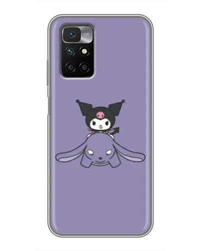 Чехол для Xiaomi Redmi 10 с картинкой «Kuromi на лиловом фоне»