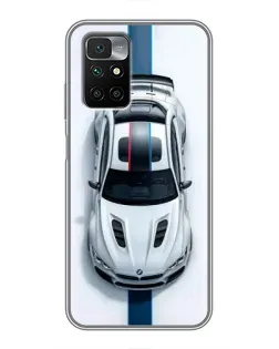 Чехол для Xiaomi Redmi 10 с картинкой «Вид сверху — BMW M»