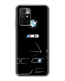 Чехол для Xiaomi Redmi 10 с картинкой «Минималистичный принт BMW M3»