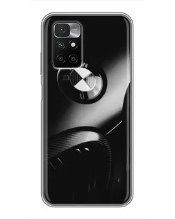 Чехол для Xiaomi Redmi 10 с картинкой «Эмблема BMW — макро»