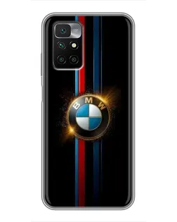 Чехол для Xiaomi Redmi 10 с картинкой «BMW M-Power неон»