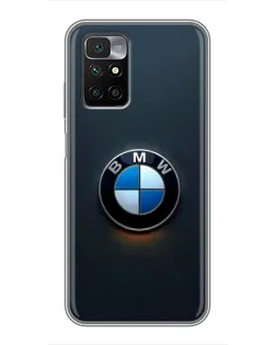 Чехол для Xiaomi Redmi 10 с картинкой «Логотип BMW — минимализм»