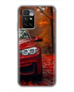 Чехол для Xiaomi Redmi 10 с картинкой «Осенняя BMW M4»