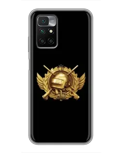 Чехол для Xiaomi Redmi 10 с картинкой «PUBG — оранжевый градиент»