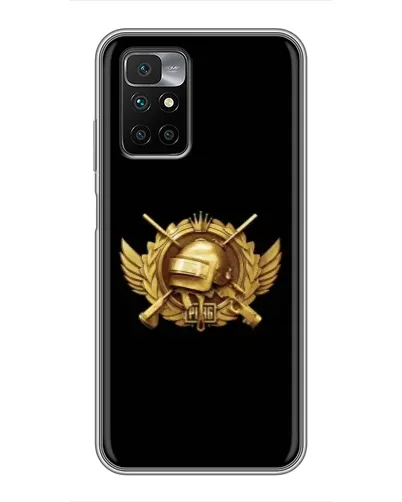 Чехол для Xiaomi Redmi 10 с картинкой «PUBG — оранжевый градиент»