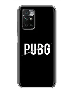 Чехол для Xiaomi Redmi 10 с картинкой «PUBG — белый логотип»