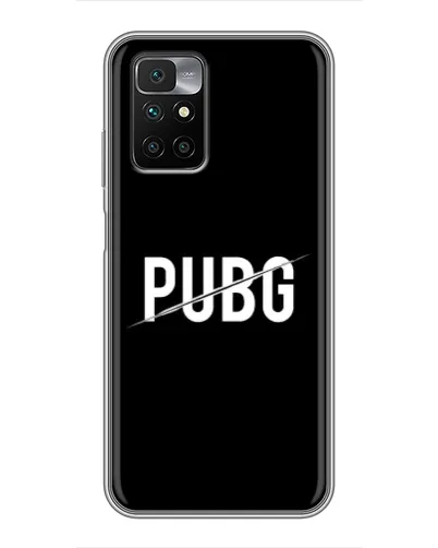 Чехол для Xiaomi Redmi 10 с картинкой «PUBG — белый логотип»