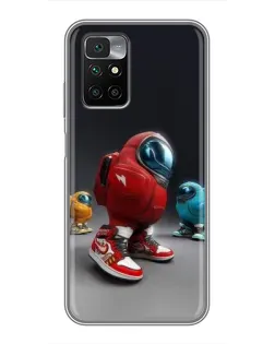 Чехол для Xiaomi Redmi 10 с картинкой «Among Us — 3D стиль»