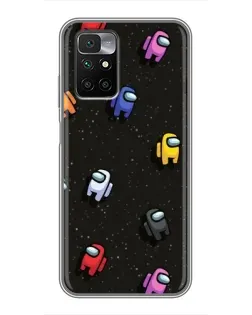 Чехол для Xiaomi Redmi 10 с картинкой «Космический паттерн Among Us»