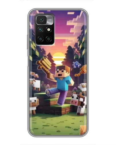 Чехол для Xiaomi Redmi 10 с картинкой «Стив на ферме»