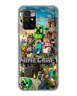 Чехол для Xiaomi Redmi 10 с картинкой «Замок Minecraft»