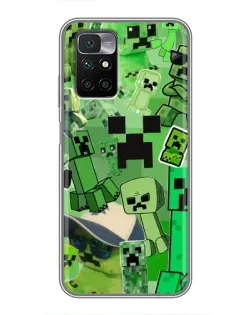 Чехол для Xiaomi Redmi 10 с картинкой «Криперы Minecraft»