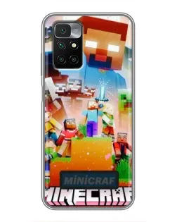 Чехол для Xiaomi Redmi 10 с картинкой «Minecraft герои игры»