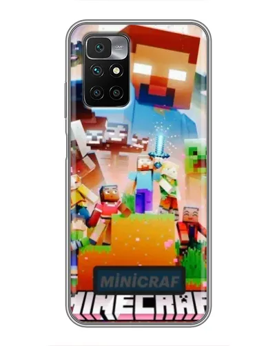 Чехол для Xiaomi Redmi 10 с картинкой «Minecraft герои игры»