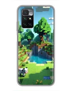 Чехол для Xiaomi Redmi 10 с картинкой «Minecraft летний день»