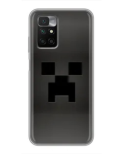 Чехол для Xiaomi Redmi 10 с картинкой «Черный крипер градиент»