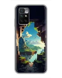 Чехол для Xiaomi Redmi 10 с картинкой «Вид из пещеры»