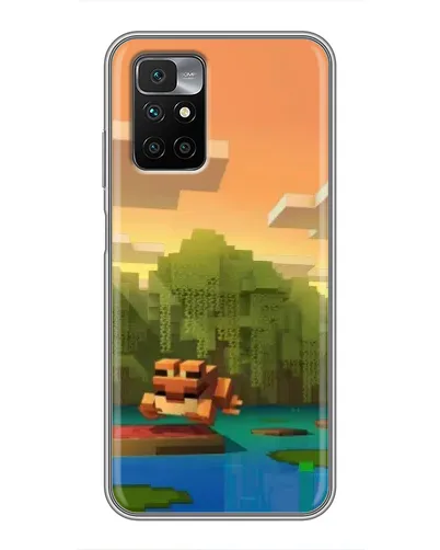 Чохол для Xiaomi Redmi 10 з картинкою «Майнкрафт захід сонця»