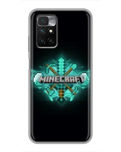 Чехол для Xiaomi Redmi 10 с картинкой «Minecraft Diamond лого»