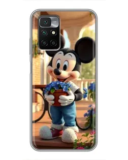 Чехол для Xiaomi Redmi 10 с картинкой «Микки садовод»