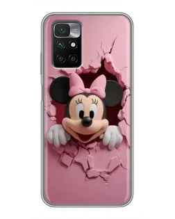 Чехол для Xiaomi Redmi 10 с картинкой «Минни сквозь стену»