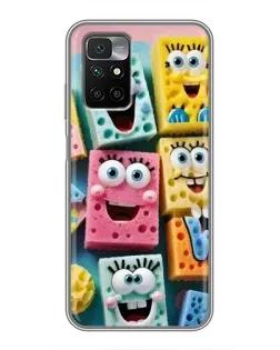 Чехол для Xiaomi Redmi 10 с картинкой «Цветные губки»