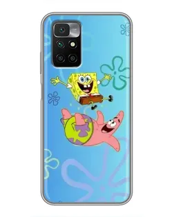 Чехол для Xiaomi Redmi 10 с картинкой «Спанч Боб и Патрик»
