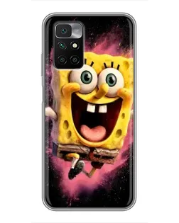 Чехол для Xiaomi Redmi 10 с картинкой «Взрывной Спанч Боб»