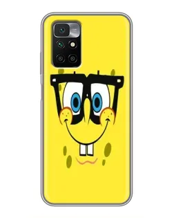 Чехол для Xiaomi Redmi 10 с картинкой «Минималистичный Спанч Боб»