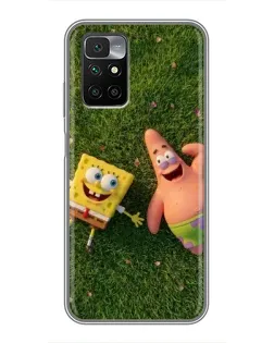 Чехол для Xiaomi Redmi 10 с картинкой «Друзья на лужайке»