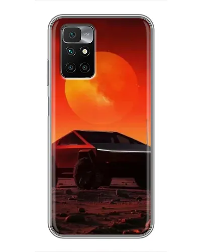 Чехол для Xiaomi Redmi 10 с картинкой «Cybertruck на Марсе»