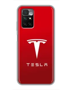 Чехол для Xiaomi Redmi 10 с картинкой «Tesla Red Classic»