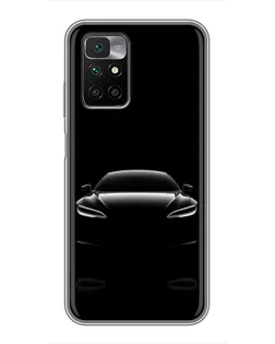 Чехол для Xiaomi Redmi 10 с картинкой «Силуэт Tesla Night»