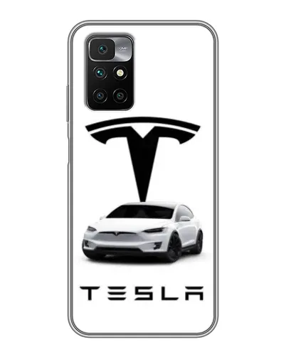 Чехол для Xiaomi Redmi 10 с картинкой «Tesla White Style»