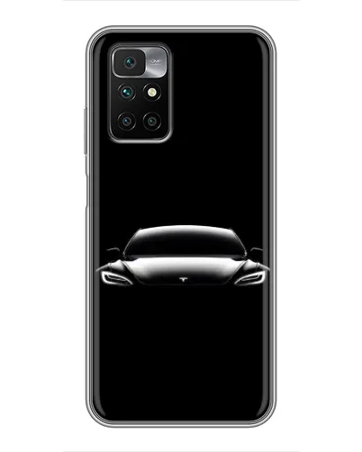 Чехол для Xiaomi Redmi 10 с картинкой «Фары Tesla Night»