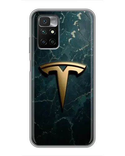 Чехол для Xiaomi Redmi 10 с картинкой «Мраморная Tesla Gold»
