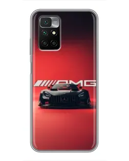 Чехол для Xiaomi Redmi 10 с картинкой «Mercedes AMG — красная линия»