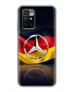 Чехол для Xiaomi Redmi 10 с картинкой «Mercedes — флаг Германии»
