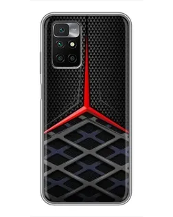 Чехол для Xiaomi Redmi 10 с картинкой «Mercedes Carbon Grid»