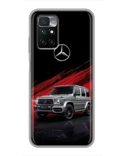 Чехол для Xiaomi Redmi 10 с картинкой «Mercedes G-Class красный»