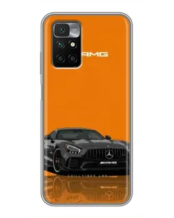 Чехол для Xiaomi Redmi 10 с картинкой «Оранжевый Mercedes AMG»