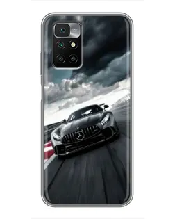 Чехол для Xiaomi Redmi 10 с картинкой «Гоночный Mercedes AMG»