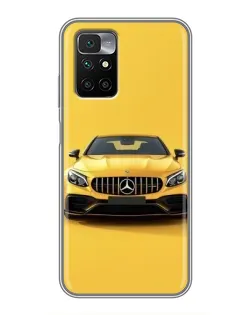Чехол для Xiaomi Redmi 10 с картинкой «Желтый Mercedes GT»