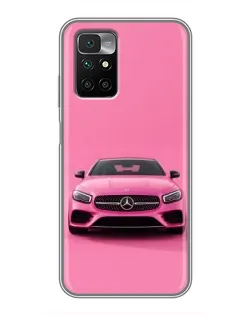 Чехол для Xiaomi Redmi 10 с картинкой «Розовый Mercedes AMG»