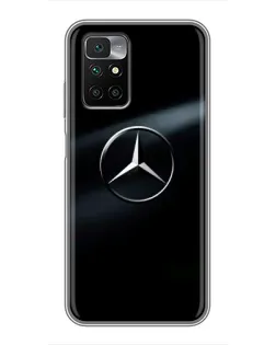 Чехол для Xiaomi Redmi 10 с картинкой «Mercedes на металле»