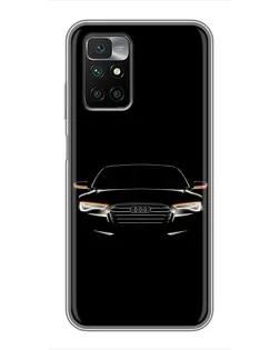Чехол для Xiaomi Redmi 10 с картинкой «Audi — ночной контур»