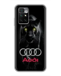 Чехол для Xiaomi Redmi 10 с картинкой «Пантера и Audi»